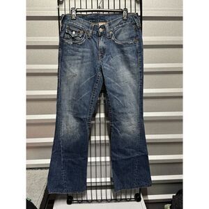 Y Jeans Los Angeles Women Y2K Flare Leg Bling Jeans Embelished Pockets Size 7/8